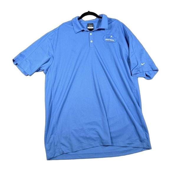 Nike Golf Other - Nike Golf Mens 3XL Blue Dri-FIT Short Sleeve Polo Shirt Great White 266998 NEW